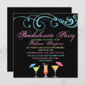 Cocktail Time Bachelorette Party Uitnodiging (Voorkant / Achterkant)
