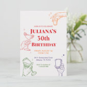 Cocktail tiré à la main 30e Invitation anniversair (Debout devant)