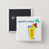Cocktail Umbrella Drink name badge Vierkante Button 5,1 Cm (Voorkant /achterkant)