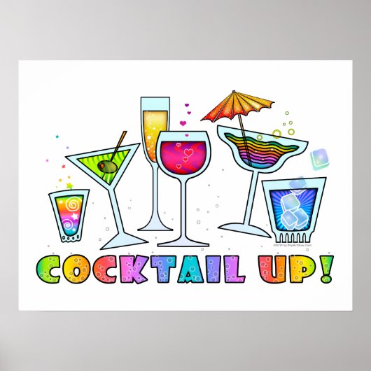 COCKTAIL UP ! COCKTAIL VERRES POSTERS & IMPRIMANTE (Devant)