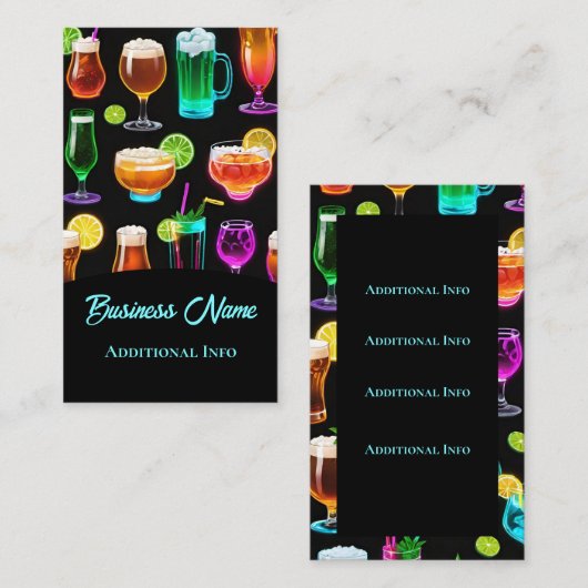 Cocktail uur 2 visitekaartje (Voorkant / Achterkant)