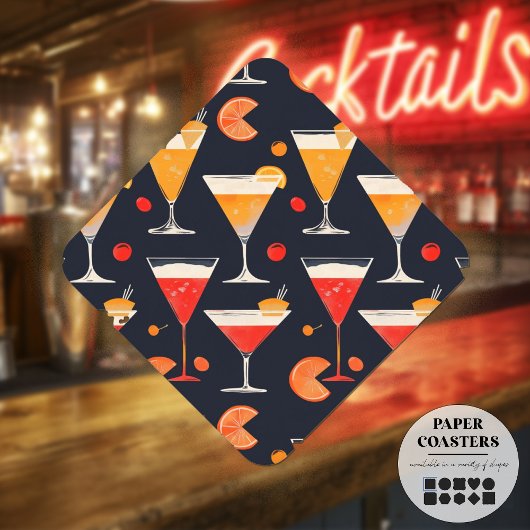  cocktail uur kartonnen onderzetters