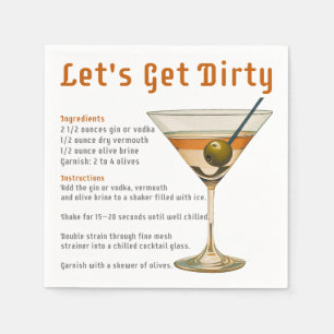 Cocktail uur Laten we vies Martini recept Servet