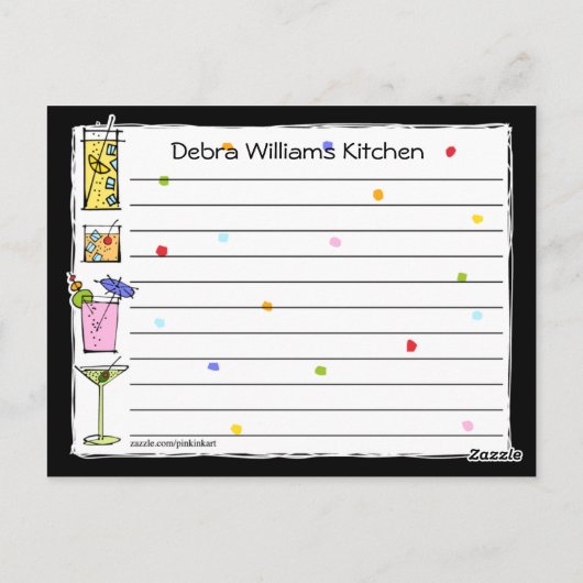 Cocktail Variety Recipcard Briefkaart (Achterkant)