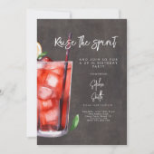 Cocktail verjaardagsfeestje waterverf kaart (Voorkant)