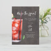 Cocktail verjaardagsfeestje waterverf kaart (Staand voorkant)