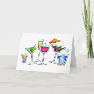 COCKTAIL VERRES GREETING ou CARTE DE REMARQUE