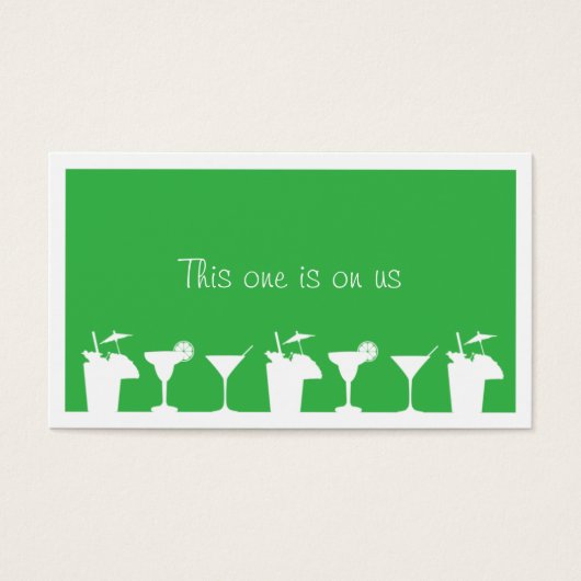 Cocktail vert mariage événement billet de boisson  (Devant)