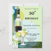 Cocktail vert Turquoise moderne Invitation d'anniv (Devant)