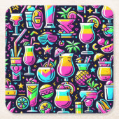 cocktail vierkante kartonnen onderzetter (Voorkant)