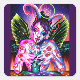 cocktail vierkante sticker