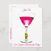 Cocktail vrijgezellenfeest uitnodiging (Voorkant / Achterkant)