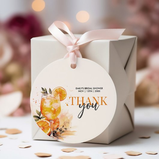 Cocktail Watercolor Bruidsfeest Bedankjes Labels