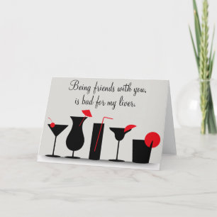 Cocktail Wijn Drinken Gefeliciteerd Verjaardag Gra Kaart