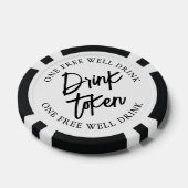 Cocktail zwart wit bruiloft Drink Poker Chips (Enkel)