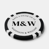 Cocktail zwart wit bruiloft Drink Poker Chips (Enkel)