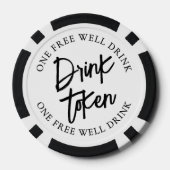 Cocktail Zwart Witte Bruiloft Drank Poker Chips (Achterkant)