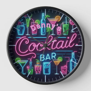 Cocktailbar Klok Neon Persoonlijk Mancave Hol  
