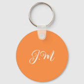 Cocktailfeestje Oranje effen kleur monogram initia Sleutelhanger (Achterkant)