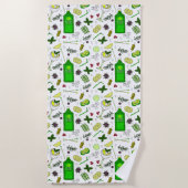 Cocktailglazen Gin Tonic Drinken Mixologist Strandlaken (Voorkant)