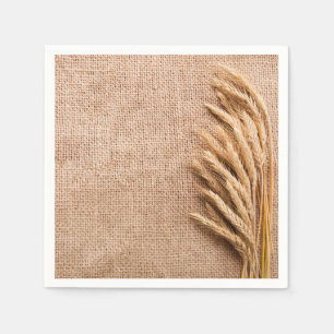 Cocktailpapier servet tarwe op Burlap Sack Country