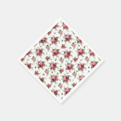 Cocktailpapieren servetjes - Roze & Rode Rozen Servet (Hoek)