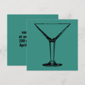 Cocktailparty Martini glazen uitnodiging (Voorkant / Achterkant)