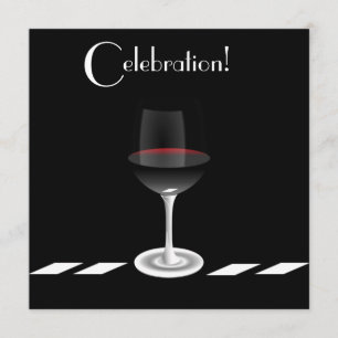 Cocktailparty-viering in zwart en wit kaart