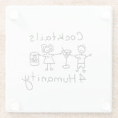 Cocktails4Humanitaire Onderzetter Glazen Onderzetter (Achterkant)