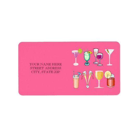 Cocktails Adres Mailing Labels (Voorkant)