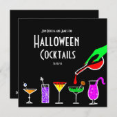 Cocktails Black Halloween invitation à la fête (Devant / Derrière)