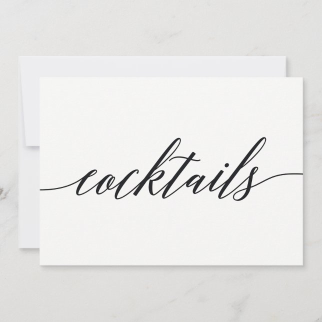 Cocktails Bord - Modern Script (Voorkant)