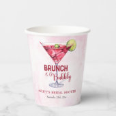 Cocktails Brunch & Bubbly Bruiloft  Papieren Bekers (Voorkant)