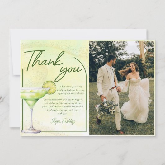 Cocktails Brunch & Bubbly Vrijgezellenfeest Foto Bedankkaart (Voorkant)