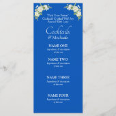 Cocktails Carte Menu Boissons - Cobalt Bleu & Blan (Devant)