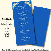 Cocktails Carte Menu Boissons - Cobalt Bleu & Blan