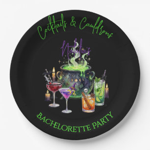 Cocktails & Cauldrons Halloween Bachelorette Party Papieren Bordje