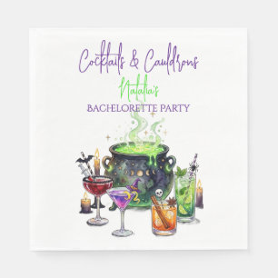 Cocktails & Cauldrons Halloween Bachelorette Party Servet