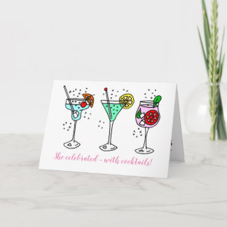 Cocktails Celebrate Birthday Kaart