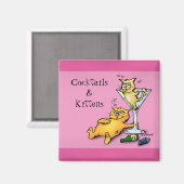Cocktails & chatons Aimant Cartoon Rose (Recto/Verso)