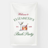 Cocktails Classy Bannière Club de filles Green & R (Verticale)