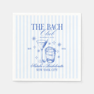 Cocktails Club Bachelorette Party Blauw Servet
