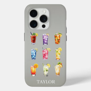 Cocktails Cocktails Cocktails Monogram iPhone 15 Pro Case
