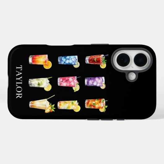 Cocktails Cocktails Cocktails Monogrammed Case-Mate iPhone Case (Achterkant (horizontaal))