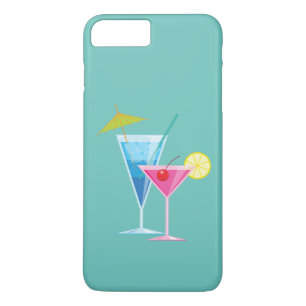 Cocktails colorés iPhone 7 Plus Coque turquoise