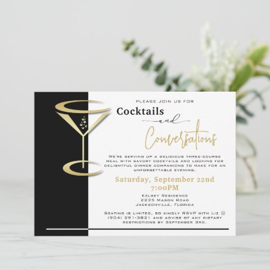Cocktails & Conversations Dîner Invitation (Debout devant)
