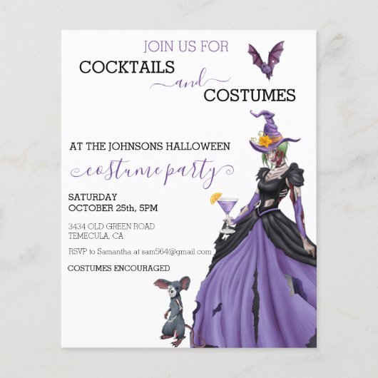 Cocktails Costumes Halloween Party Princess Witch (Voorkant)