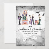 Cocktails & Costumes Invitation Halloween (Devant / Derrière)