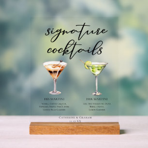 Cocktails de mariage signature His & Hers