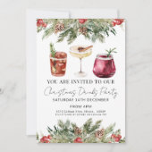 Cocktails de Noël Invitation de la fête (Devant)
